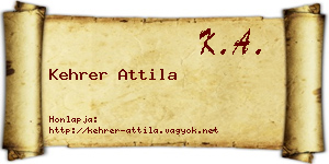 Kehrer Attila névjegykártya